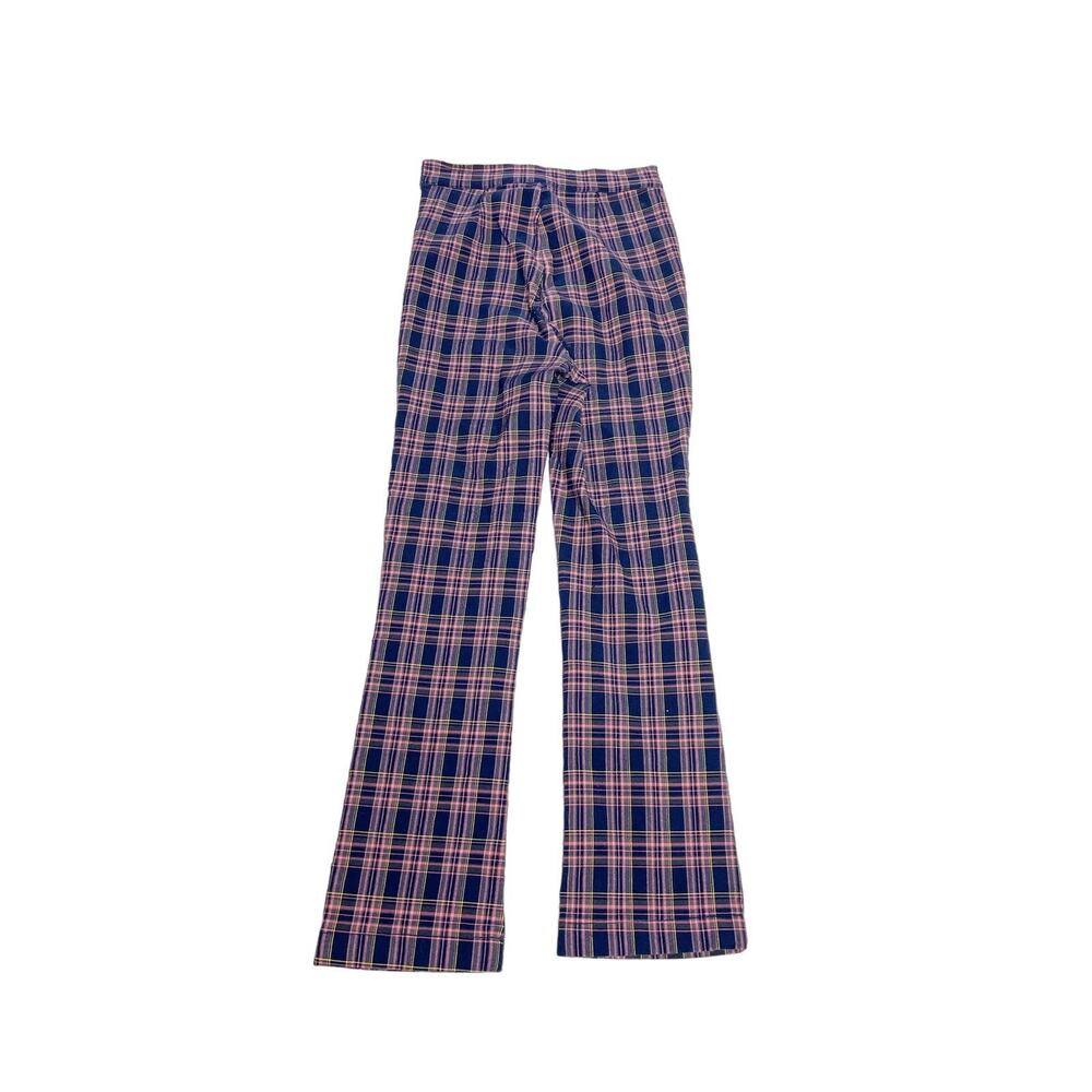 Urban Outfitters Plaid Retro High Rise Pants Pink Blue Boho 90s Preppy - Picture 2 of 7